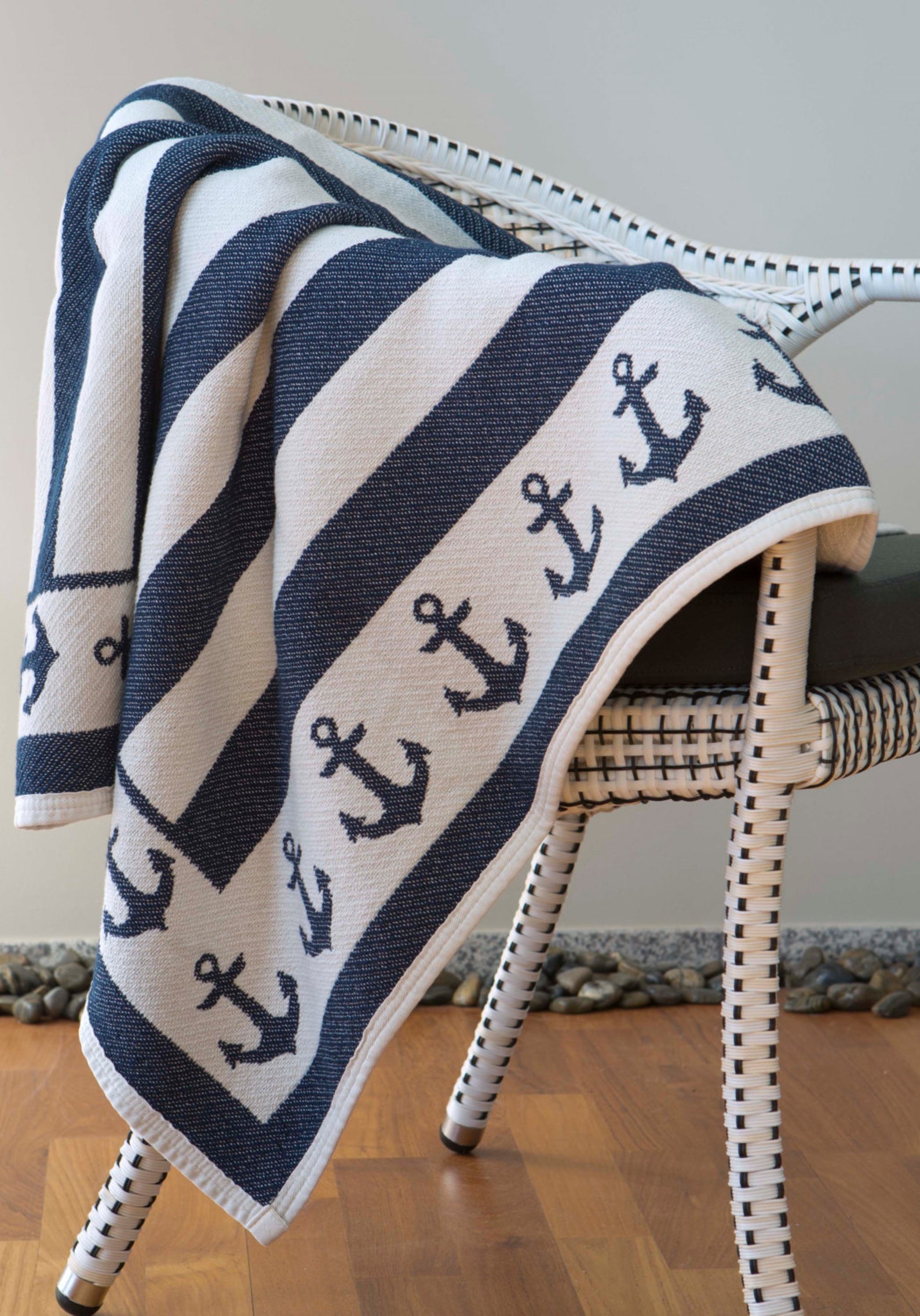 Nautical Blanket Navy Blanket Marine Blanket Anchor Blanket Etsy