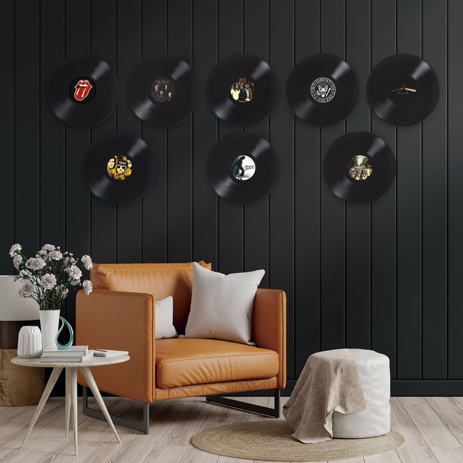 Discos de vinilo para decoración de pared, 8 piezas tamaño 12 pulgadas,  para decorar fiestas de