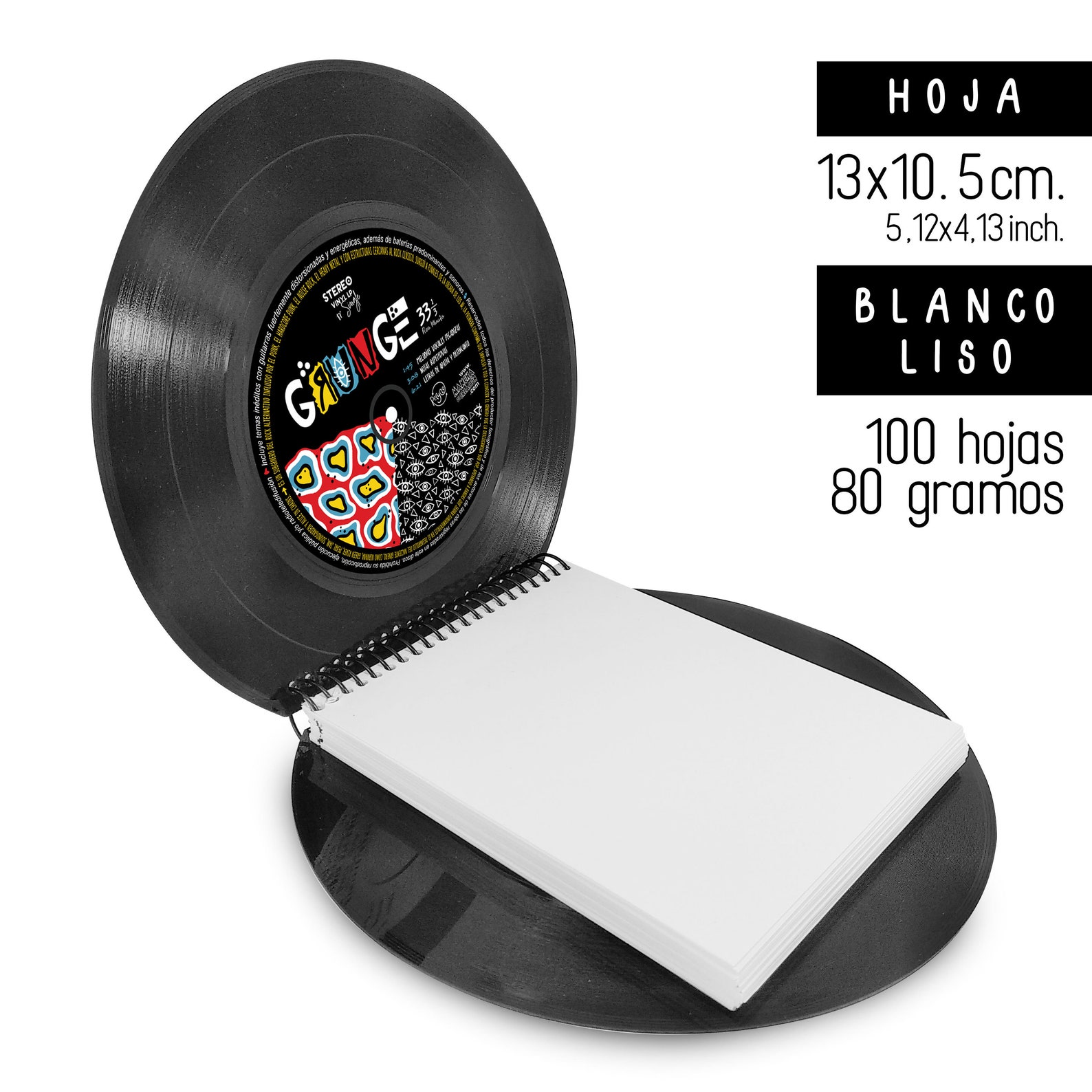Single Vinyl Record Notebook 100 White Sheets of 80gr Size 13 Etsy