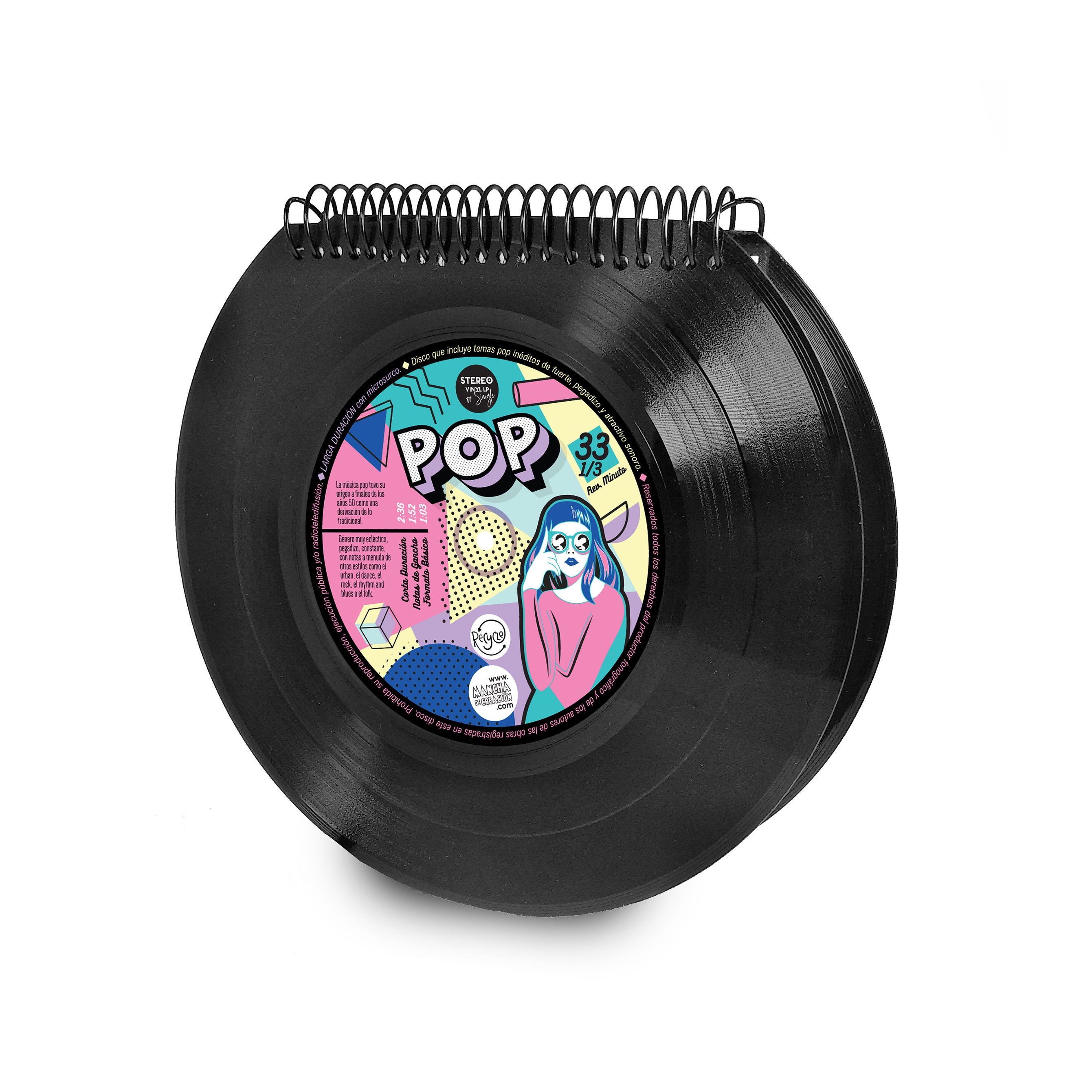 Libreta de disco de vinilo single, diseño Queen