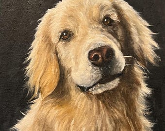 Custom Pet Portrait: Hand-Painted Oil Painting on Panel