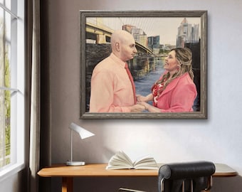 Hand-Painted Custom Wedding Portrait – Personalized Oil Painting