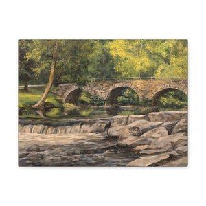 FINE ART PRINT, Under the Bridge Original Art Print on Gallery Wrapped Canvas
