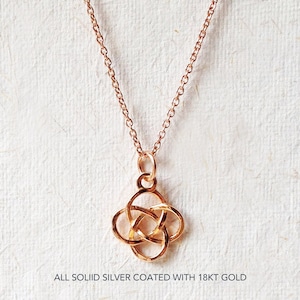 Rose gold love knot necklace cheap