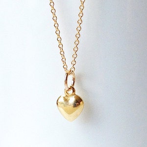 Dainty Gold Heart Pendant. TINY Gold Heart Necklace for Wife. - Etsy