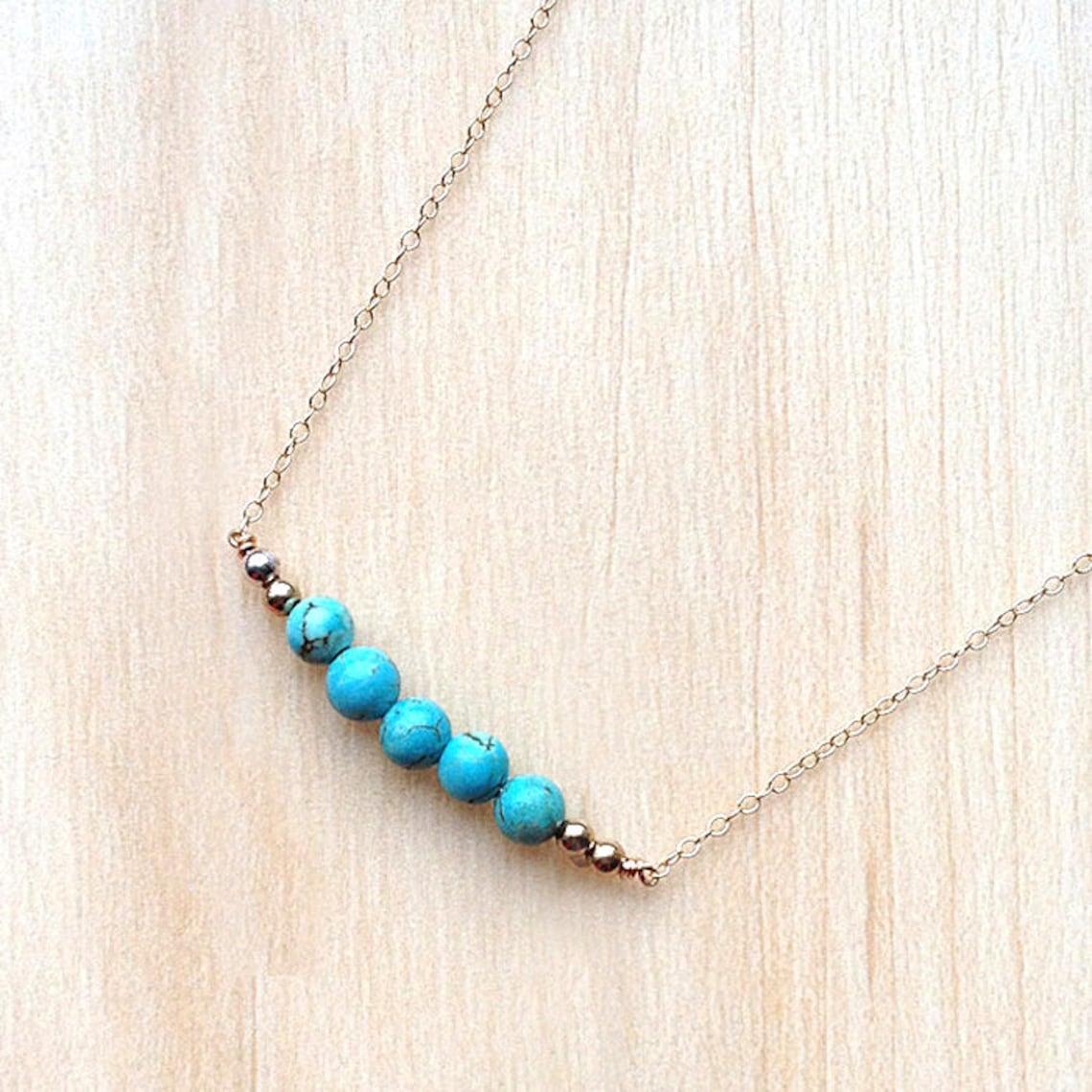 Turquoise Bar Necklace Real Turquoise Necklace 14k Gold Etsy Uk