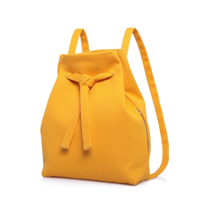 Yellow Vegan Laptop Backpack Purse for Women Etsy