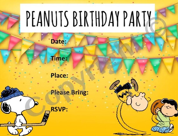 Invito Del Partito Di Snoopy Download Immediato Festa Di Etsy