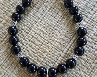 Schwarze Onyx mit roten und schwarzen Lady Bug Armband/Geschenk für ihr / Geburtstagsgeschenk Geschenk/bester Freund