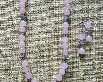 Rose Quartz Pendant Necklace/Gift for Her/Gift for Mom/Birthday Gift/Best Friend Gift/Gift for Sister