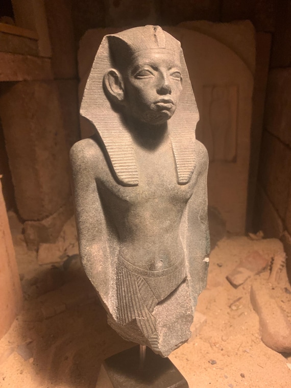 Egyptian statue Museum quality art sculpture replic of 12th dynasty Pharaoh Senusret
