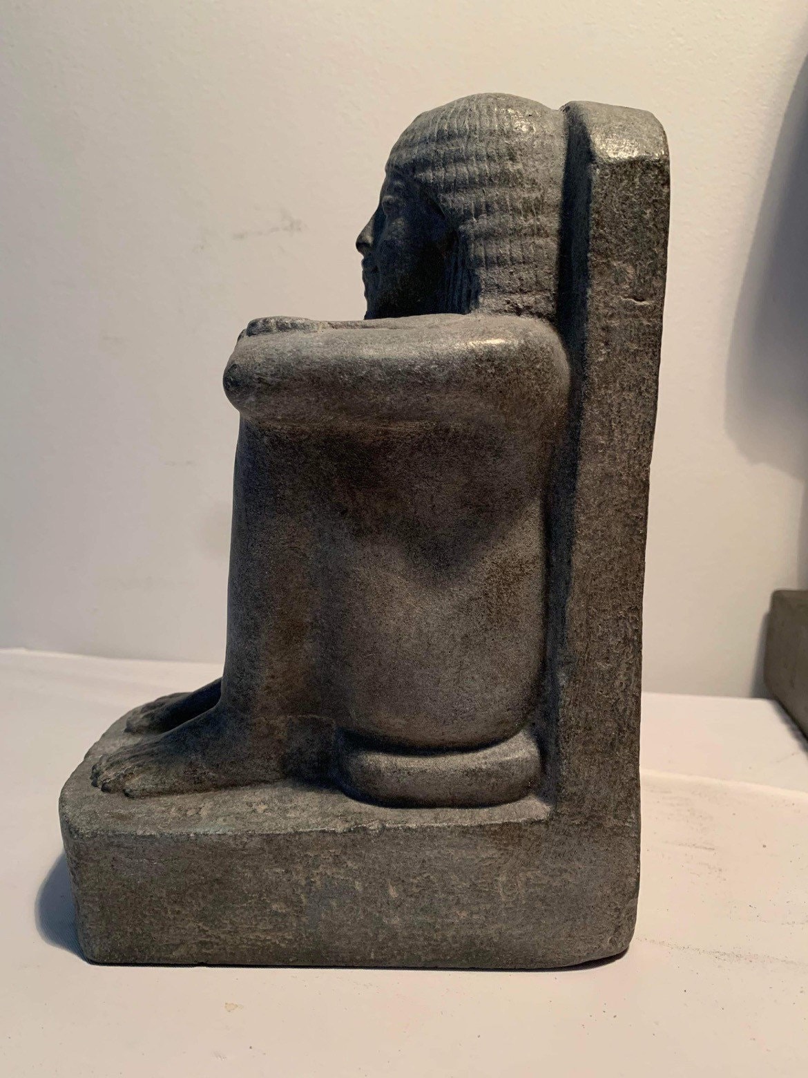 Egyptian block statue museum replica sculpture. Reign of Horemheb