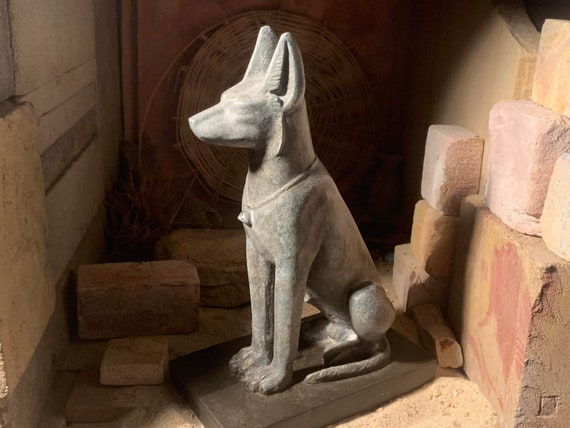 Egyptian statue/ Sculpture /  art - Anubis Pharaoh hound / Basenji god of mummification