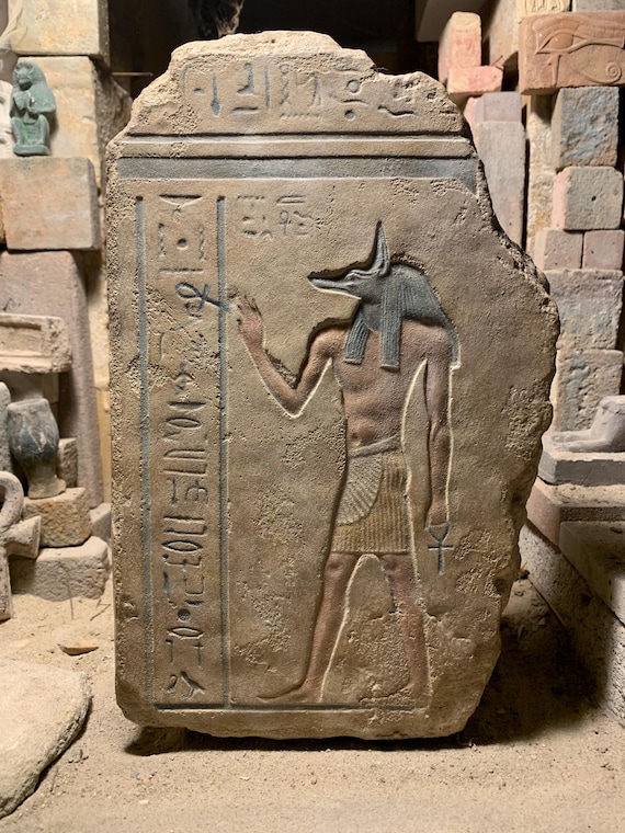 Egyptian sculpture - Anubis relief carving. Mythology & Art of Ancient Egypt