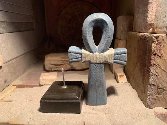 Egyptian Ankh on stand - art - sculpture - Kemetic talisman / amulet. Ancient Egypt. Symbol of life and fertility