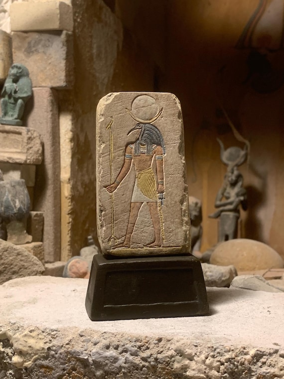Egyptian art Thoth / Djehuty - sacred Ibis form. God of wisdom, writing& the moon.