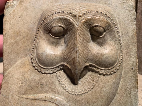 Egyptian Owl sculpture / relief carving - Ancient art replica