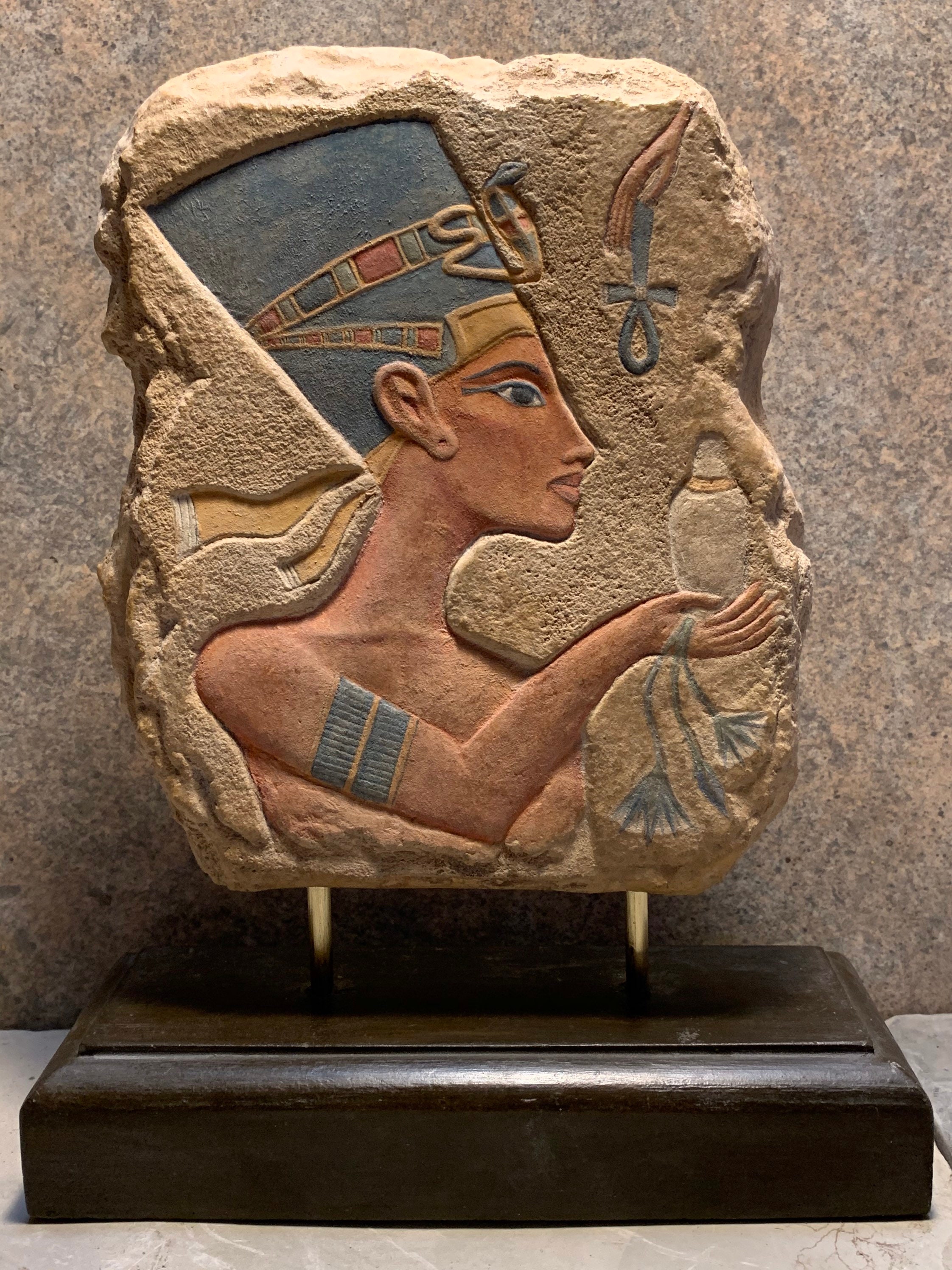 Egyptian Art Nefertiti Amarna Period Relief Sculpture Replica 18th Dynasty