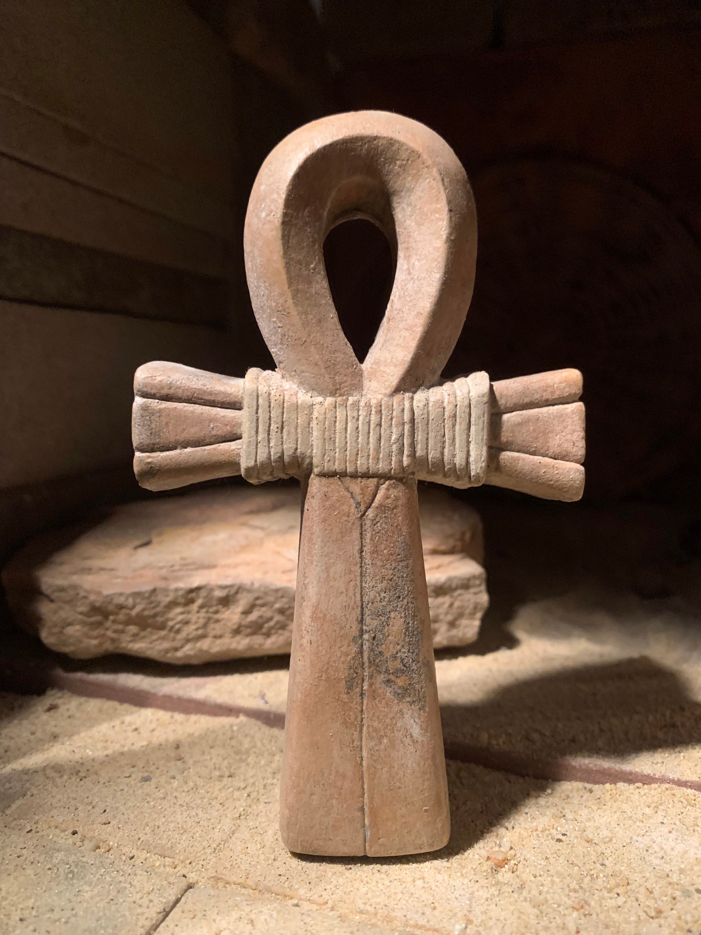 Egyptian Ankh Art Sculpture Kemetic Talisman Amulet Ancient