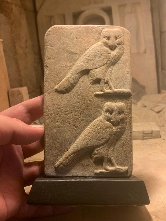 Egyptian Owl sculpture / relief carving - Ancient art replica