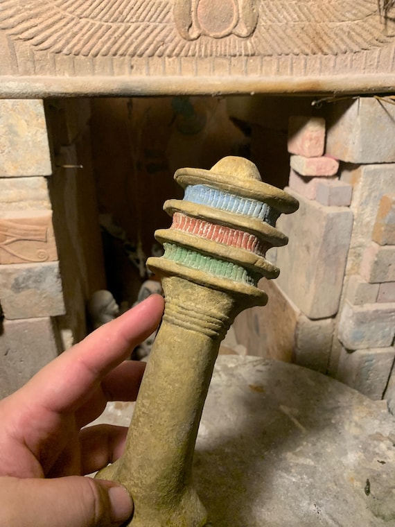 Egyptian Djed Pillar of Osiris. Hand held amulet of strength, balance  & Renewal