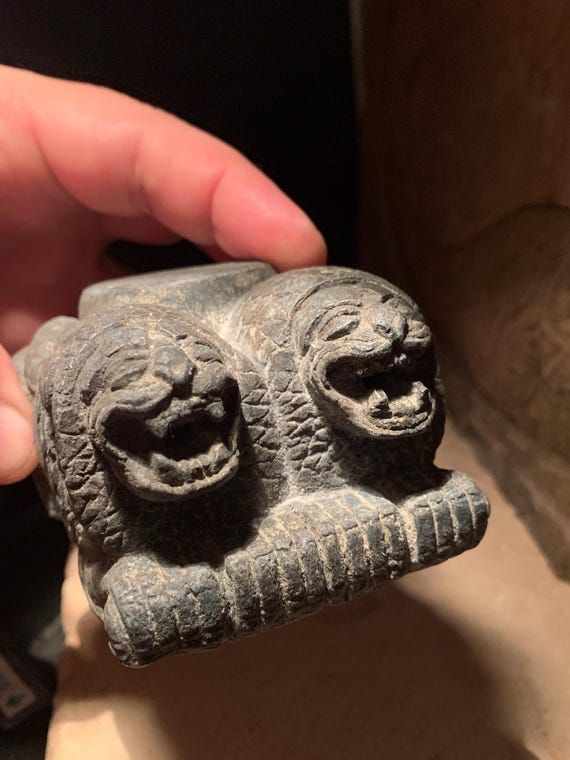 Hittite lion statue / sculpture - Palace column base - Tell Tayinat - Calneh