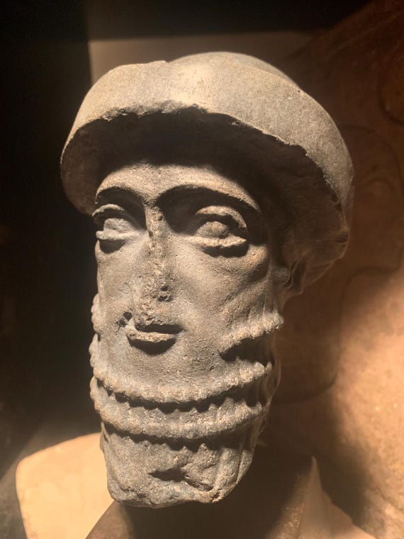 Hammurabi  Mesopotamian statue / sculpture fragment replica. King of Babylon - Head / Babylonian art