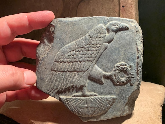 Egyptian art / sculpture relief of Nekhbet - Vulture goddess - Hierolglyph