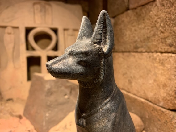 Egyptian statue/ Sculpture /  art - Anubis Pharaoh hound / Basenji god of mummification