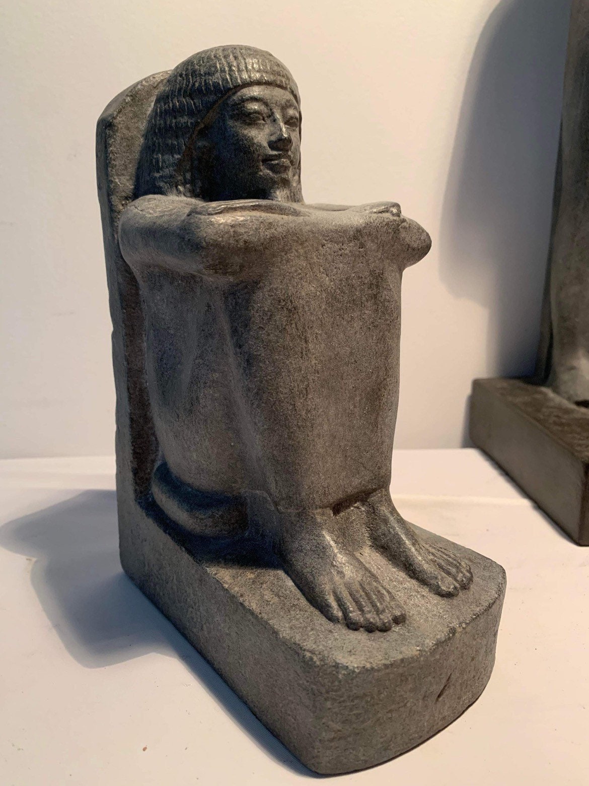 Egyptian block statue museum replica sculpture. Reign of Horemheb