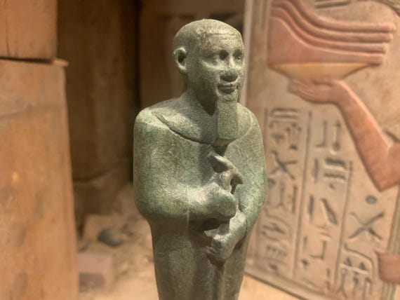 Egyptian statue replica of the creator God Ptah. Patron of arts and creativity.