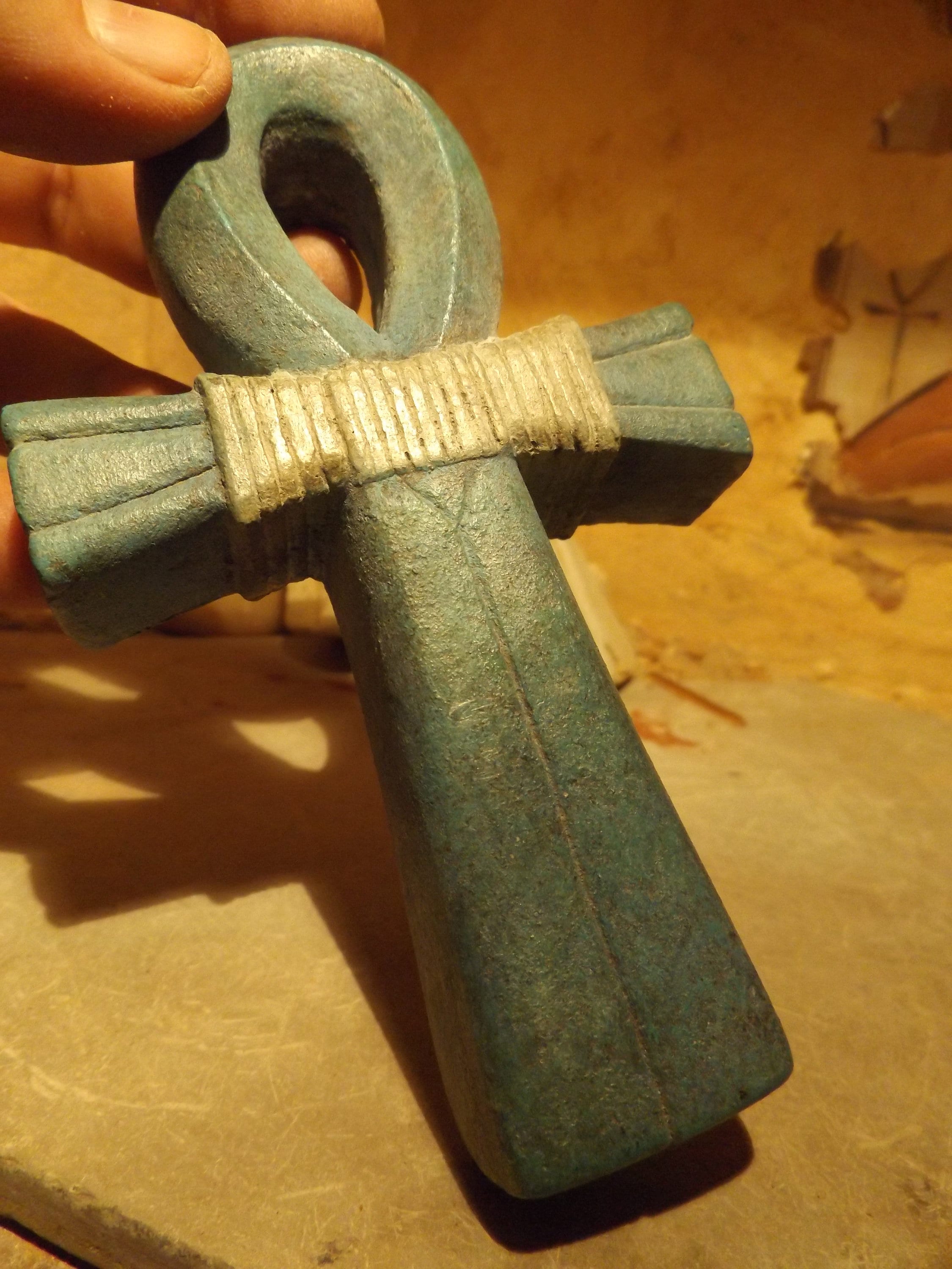 Egyptian Ankh art sculpture Kemetic talisman / amulet. Ancient