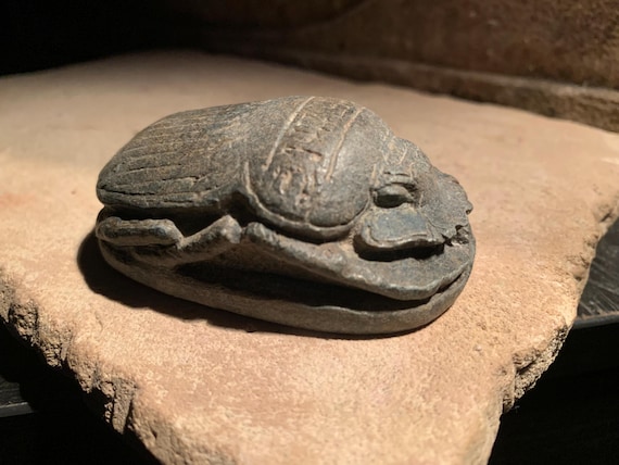 Egyptian art - Museum replica - New Kingdom heart scarab amulet.