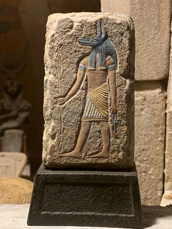 Egyptian art - Anubis - A relief sculpture of the ancient mummification god.