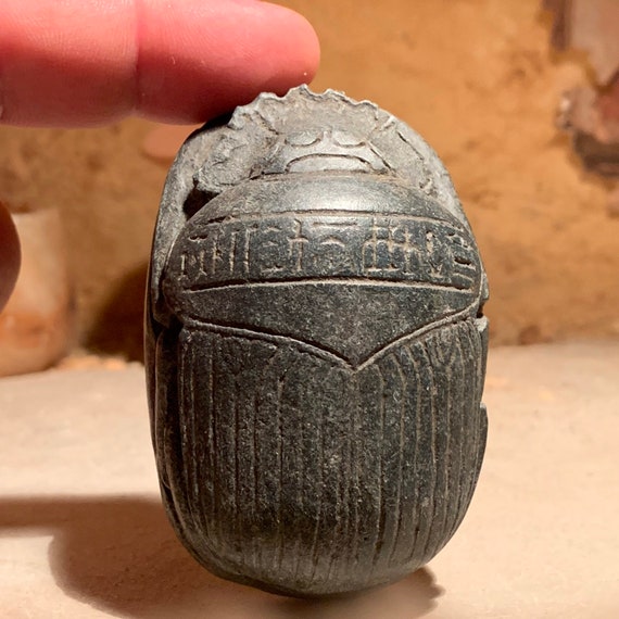 Egyptian art - Museum replica - New Kingdom heart scarab amulet.