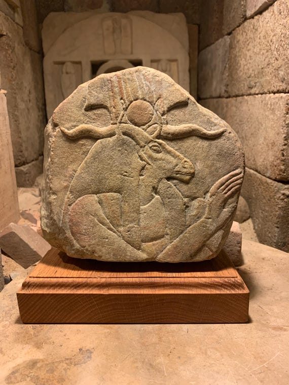 Egyptian Creator god Khnum - Mythology of Ancient Egypt Mounted Replica art