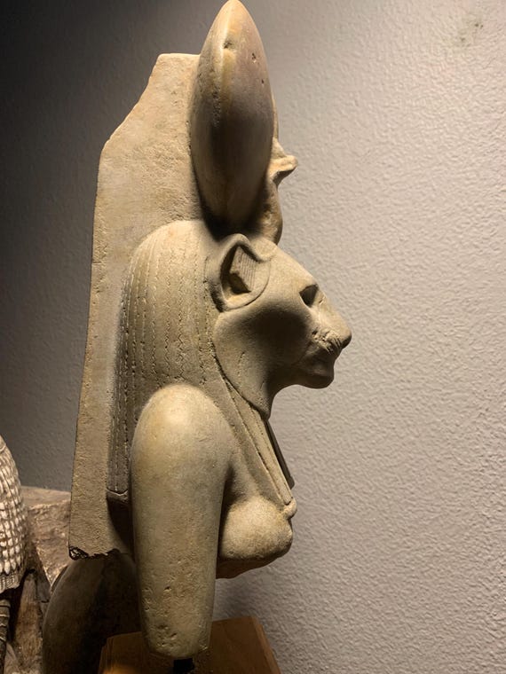Egyptian Sekhmet statue / sculpture fragment replica - Goddess of power and might - Daughter of Ra - wife of Ptah