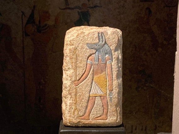 Egyptian art - Anubis - A relief sculpture of the ancient mummification god.