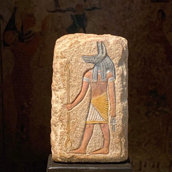 Egyptian art - Anubis - A relief sculpture of the ancient mummification god.