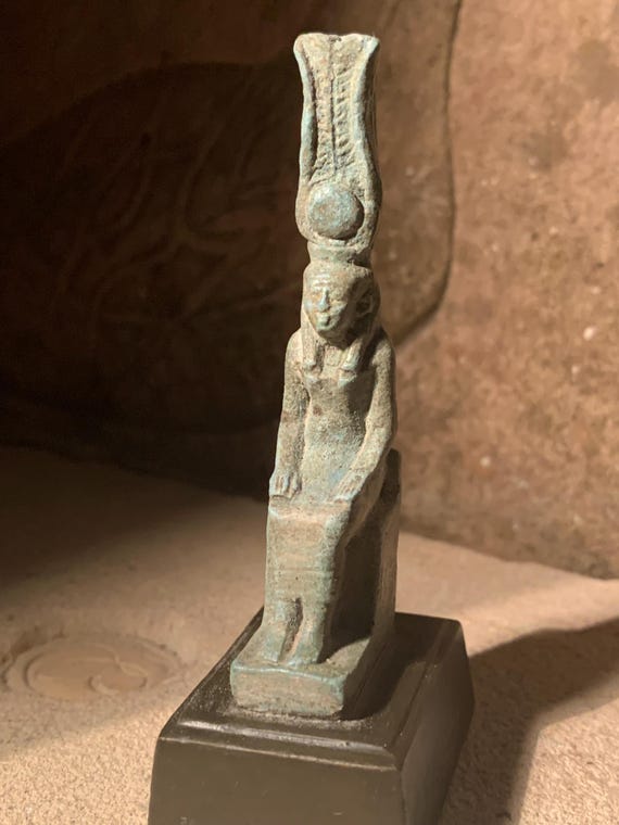 Egyptian statue - Isis - Great mother goddess of magic. Petite seated figure