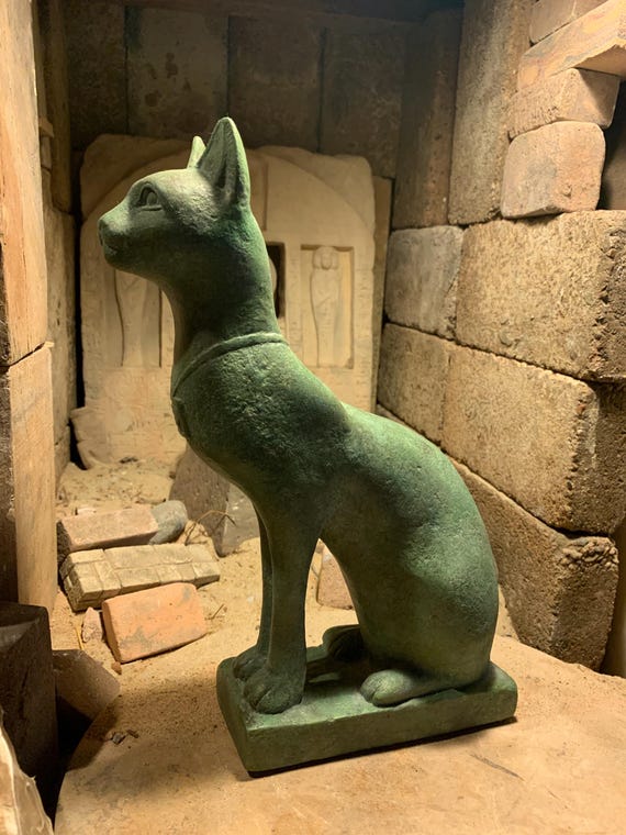 Egyptian cat statue - Bast / Bastet - Protective goddess of music, dance &  joy.