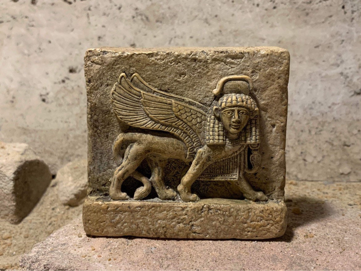 Mesopotamian Assyrian Art Striding Sphinx Of Nimrud Egyptian