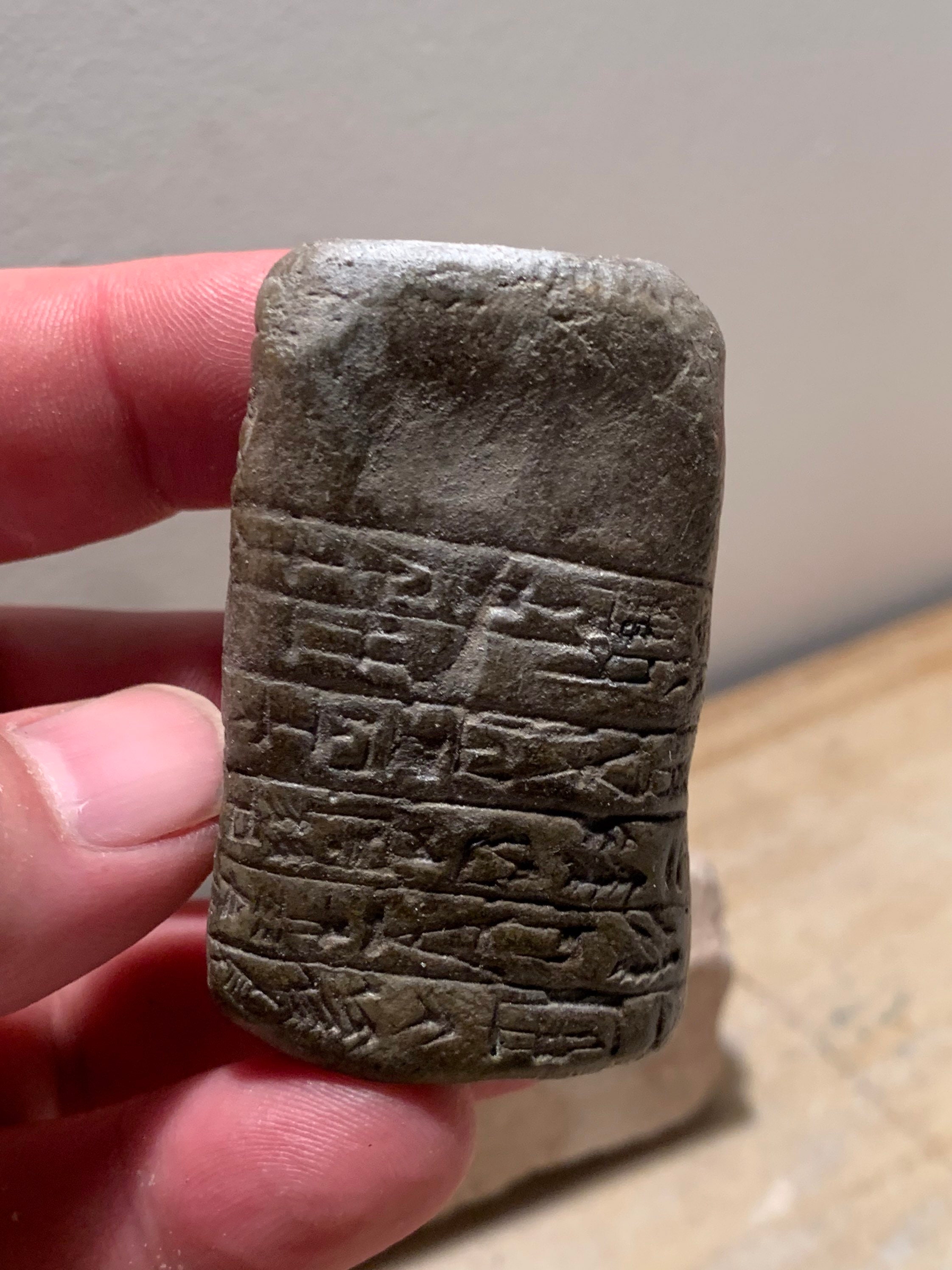 Sumerian cuneiform writing tablets - replica set. Ancient writing of ...