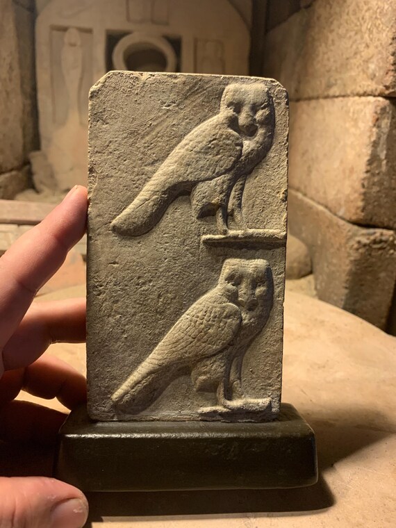Egyptian Owl sculpture / relief carving - Ancient art replica