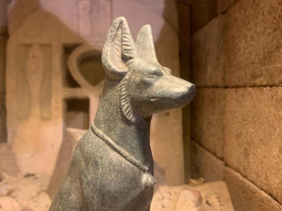 Egyptian statue/ Sculpture /  art - Anubis Pharaoh hound / Basenji god of mummification