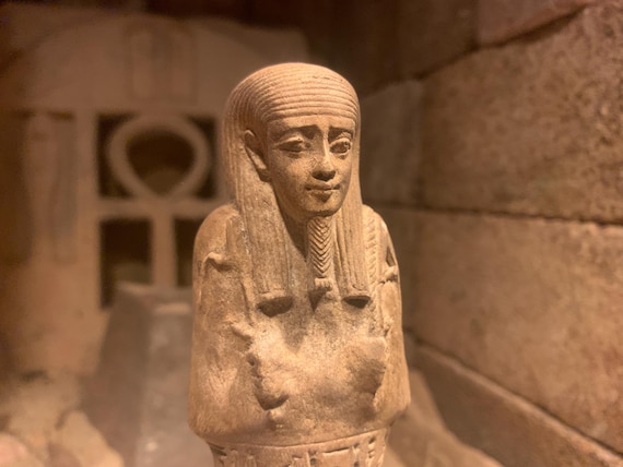 Egyptian statue - Museum replica Ushabti / Shabti mummy figure 26th dynasty