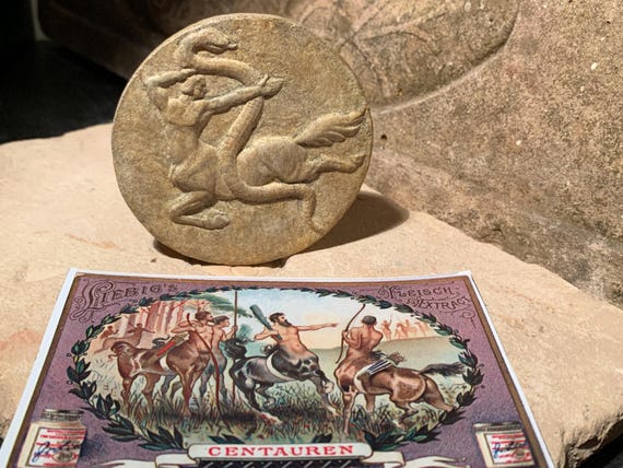 Centaur and serpent / snake - Greek / Roman mythology - relief amulet