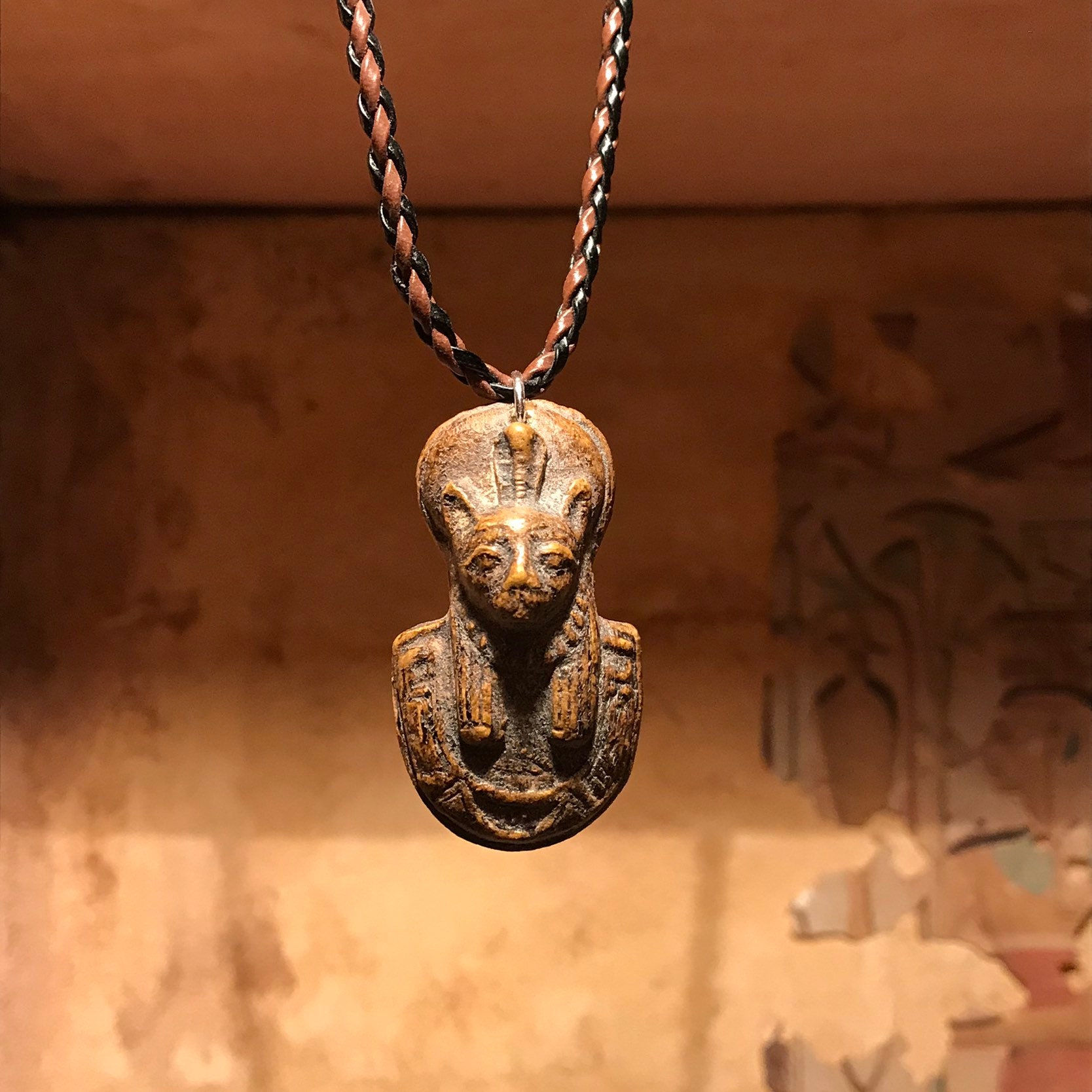 Bast / Bastet / Sekhmet Egyptian necklace Cat goddess of music