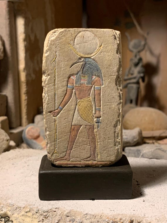 Egyptian art Thoth / Djehuty - sacred Ibis form. God of wisdom, writing& the moon.