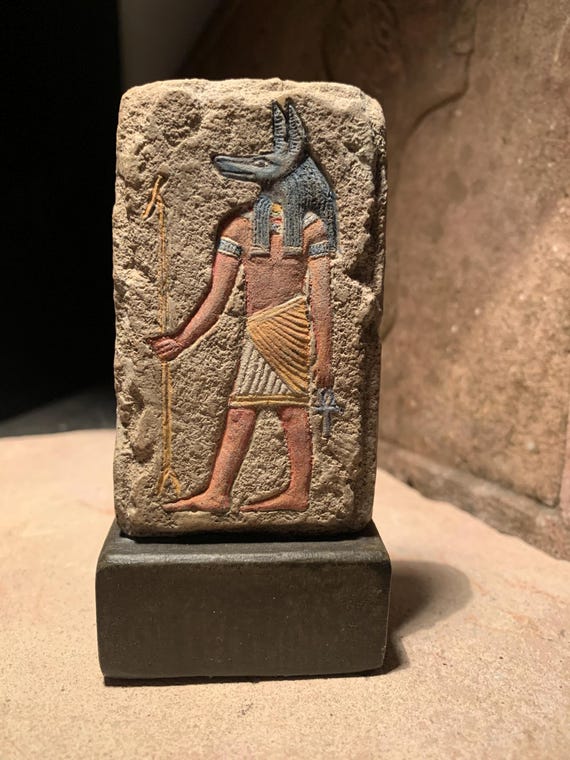 Egyptian art - Anubis - A relief sculpture of the ancient mummification god.